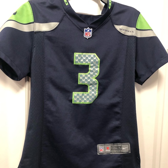 Nike On Field NFL Seattle Seahawks￼ Russell Wilson #3 Women’s Sewn Jersey Size M - Picture 7 of 11